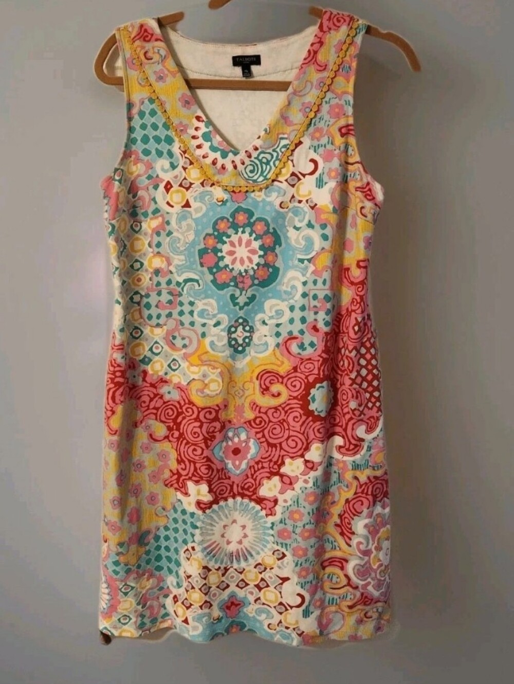 Talbots Sheath Dress 10 P Pink Floral Sleeveless Costal Preppy Y2K